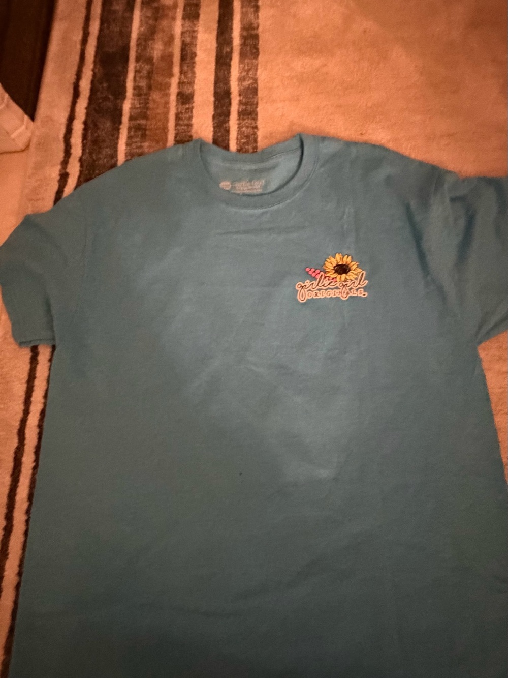 Women’s Short Sleeve Teal Sunflower Graphic Tee